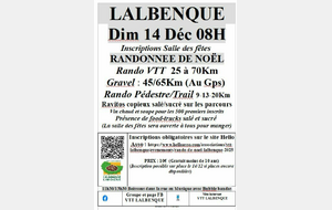RANDO DE NOEL 2025 OUVERTURE DES INSCRIPTIONS