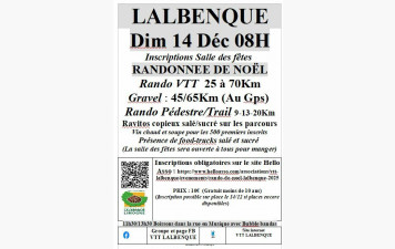 RANDO DE NOEL 2025 OUVERTURE DES INSCRIPTIONS